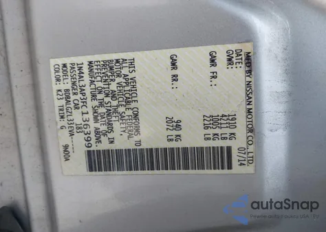 2015 Nissan Altima 2.5 S из США, поврежденный, VIN 1N4AL3AP3FC136399